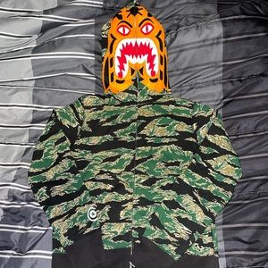 BAPE Tiger Camo Shark Hoodie Full Zip